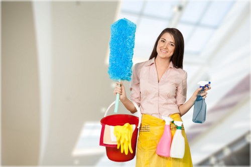 Staff maintaining tidy work areas and safe housekeeping standards